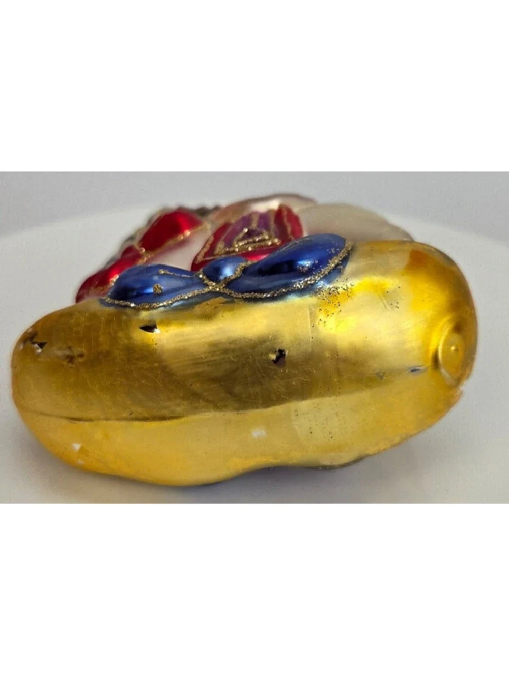 Vintage Hand Painted Glass Rocking Horse Ornament Target Blown Glass Boxed